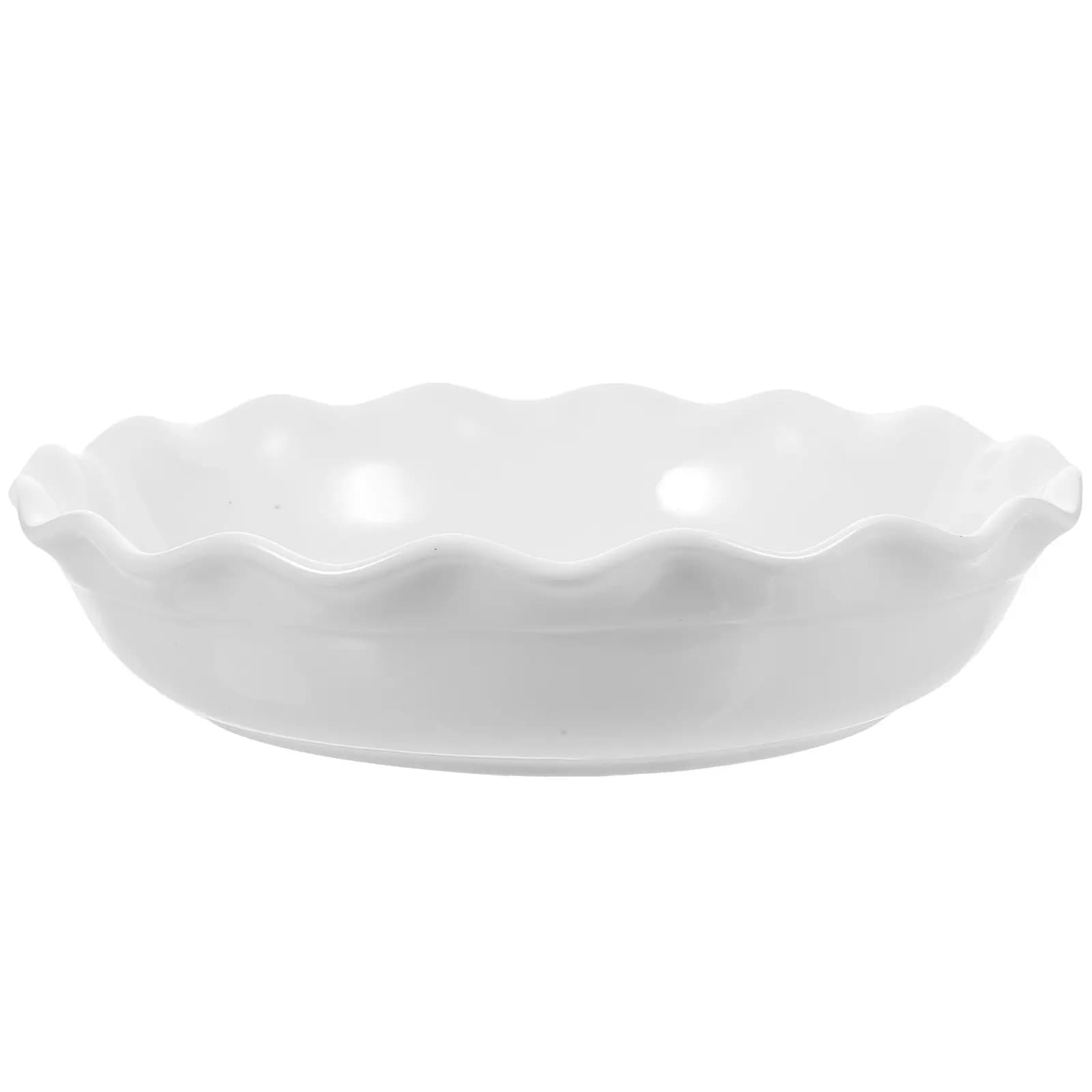 1Pcs Exquisite Lace Pattern Ceramic Pizza Baking Pan High Gloss Scratch-Resistant Odorless Thermal Conductive Oven Tray for Fast