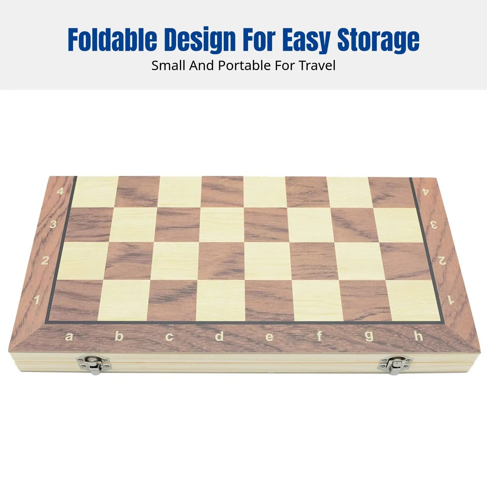 Set di Scacchi in Legno Pieghevole Multifunzione, Scacchi, Dama, Backgammon, Gioco da Tavolo