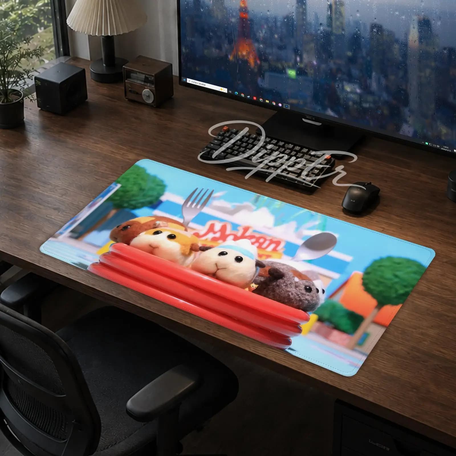 A-Pui Pui Mouse Pad Tappetino da scrivania grande per ufficio Tappetino per mouse da gioco Cuscino antiscivolo con fondo in gomma 900X400