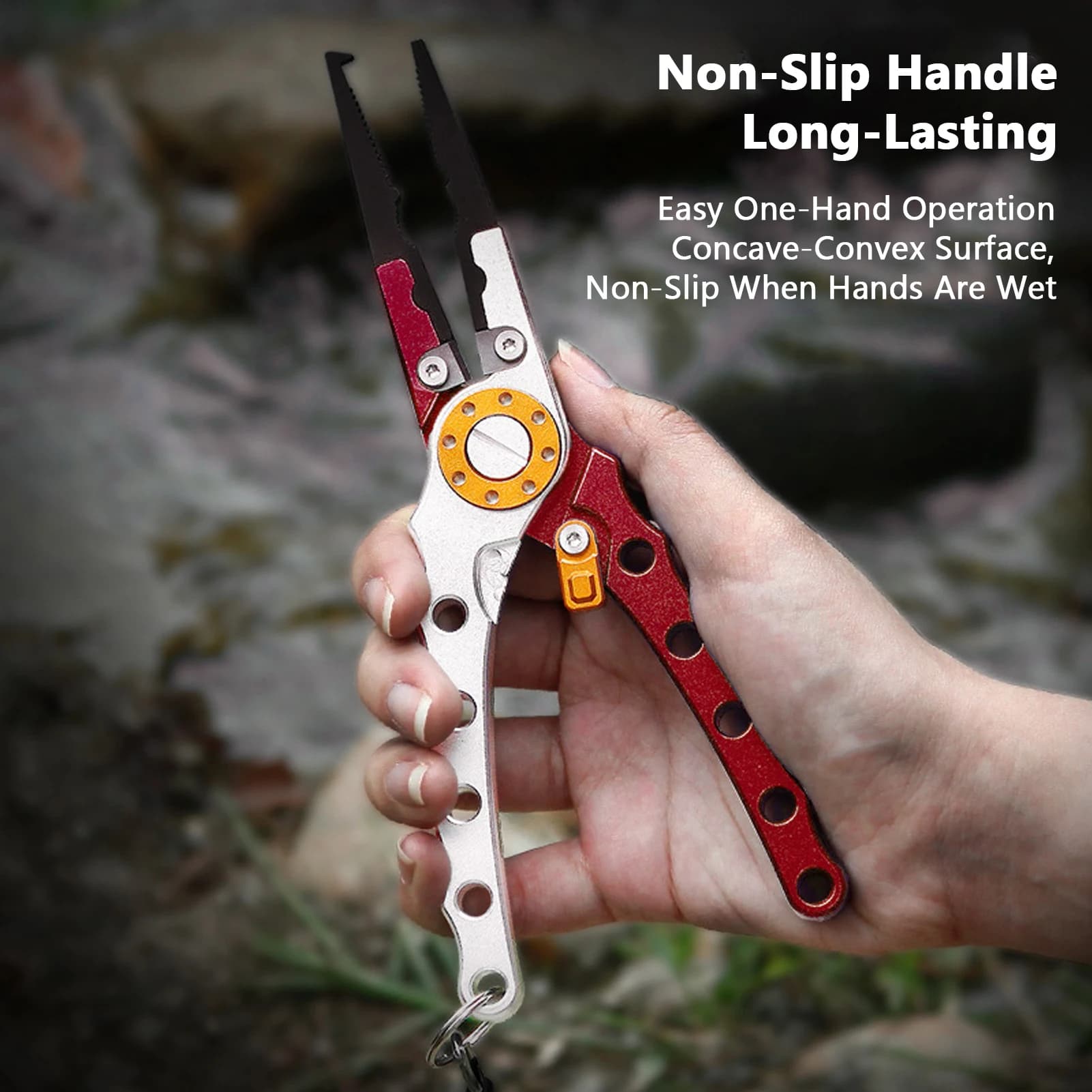 Fishing Pliers Multifunctional Aluminum Alloy Lure Pliers Fishing Tool with Non-Slip Grip Throat Hook Removal for Anglers