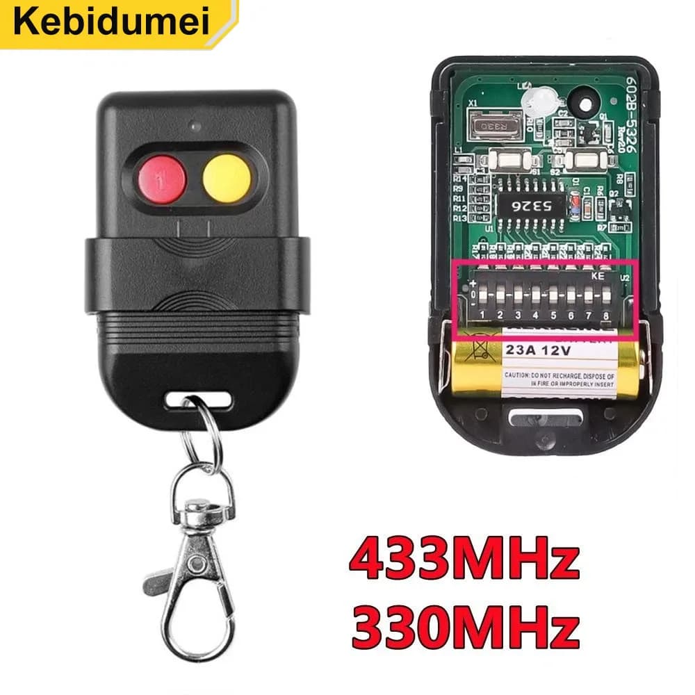 Telecomando universale 433 MHz 330 MHz 2 tasti RF telecomando senza fili 8 Dip Switch cancello automatico per cancello apriporta garage