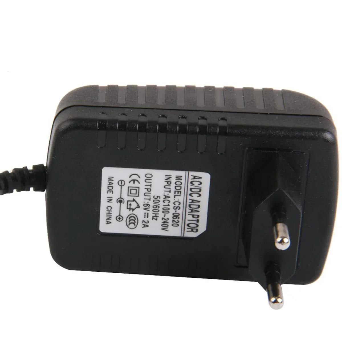 Black 6V 2A Ac to Dc Power Adapter Charger 100-240V Input 5.5x2.1mm Plug Eu Standard Portable Reliable Travel