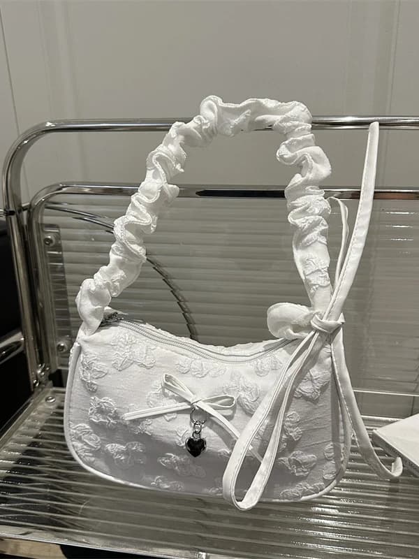 Nuova Borsa Estiva alla Moda Sottobraccio Piccola Semplice Versione Coreana Casual Borsa a Tracolla Singola con Fiori Dolci