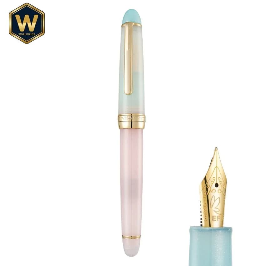 Jinhao 82 Torpedo Cap Fountain Pen Ice Lake Limited Edition - Student Special New EF Nib for Calligraphy Practice