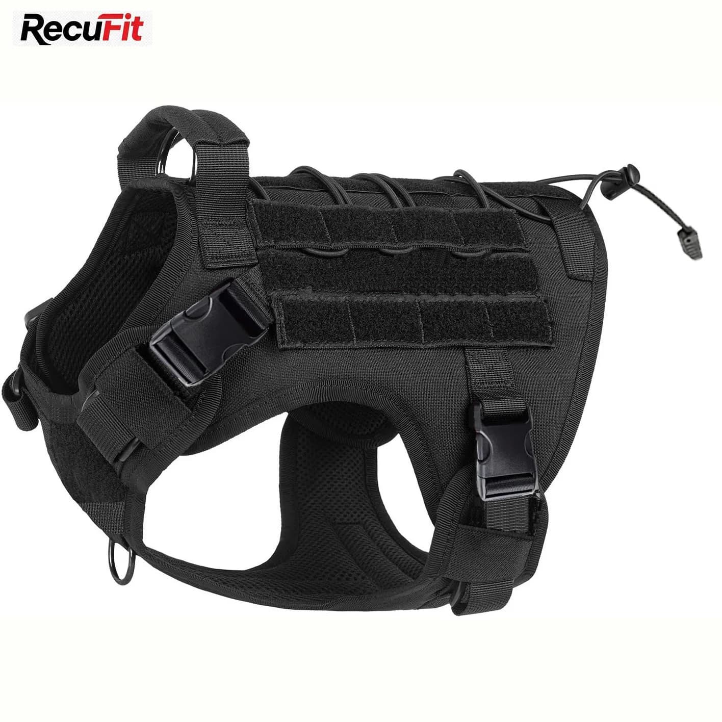 Dog Harness,Tactical Dog Harness with Handle,No-Pull Service Dog Vest with Hook & Loop Panels,Adjustable Dog Vest Harness for Wa