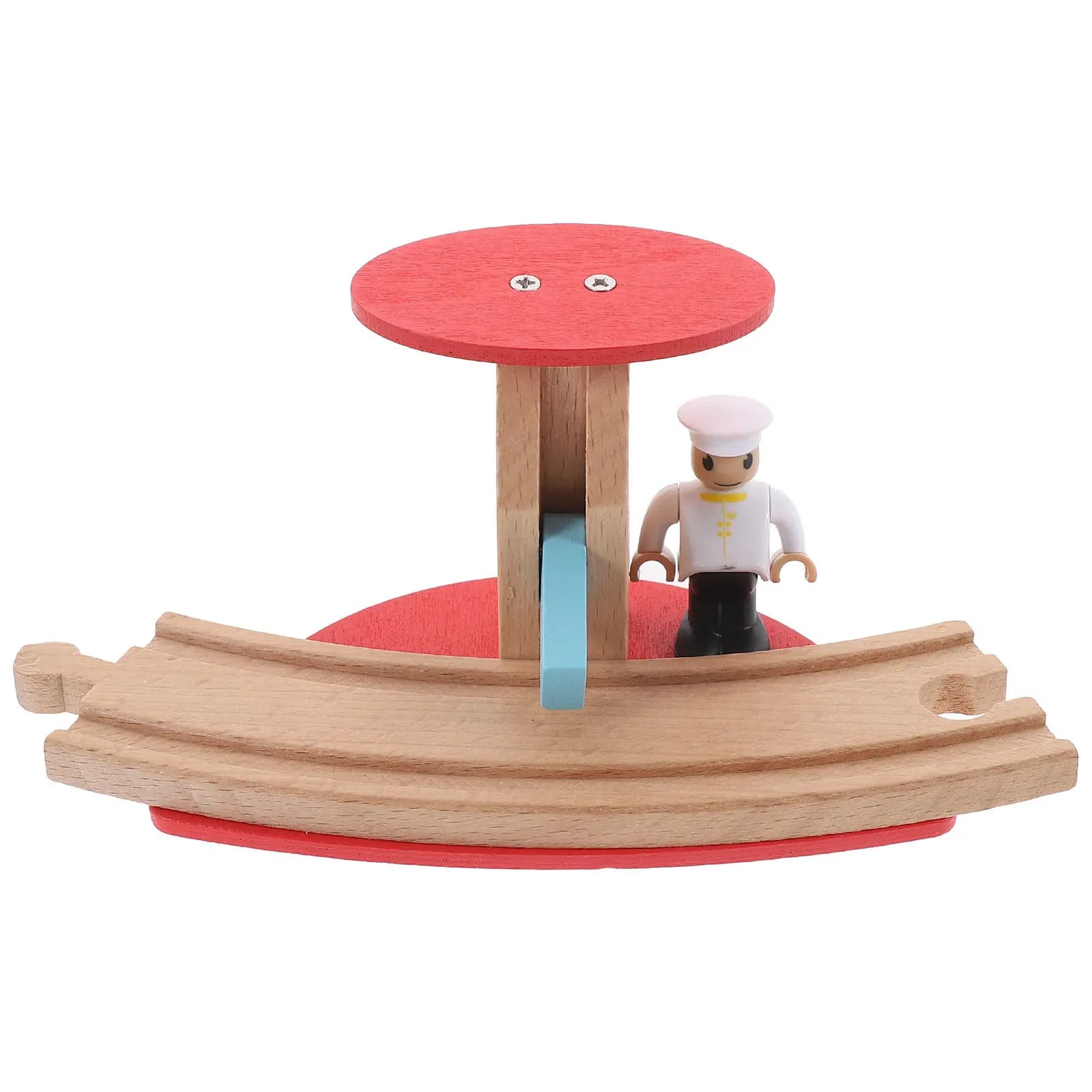 Blocco stradale in legno per ferrovia, compatto e leggero, accessorio per treni, ideale per la fantasia dei bambini, giochi di imitazione e decorazione per collezionisti