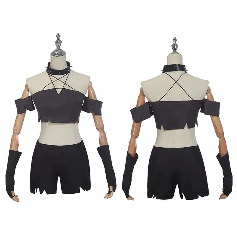 Anime Loona Cosplay Helluva Boss Costumi per le donne Adulto Sexy Halter Neck Vest Shorts Suit Abiti neri Festa di Halloween b;4.f'