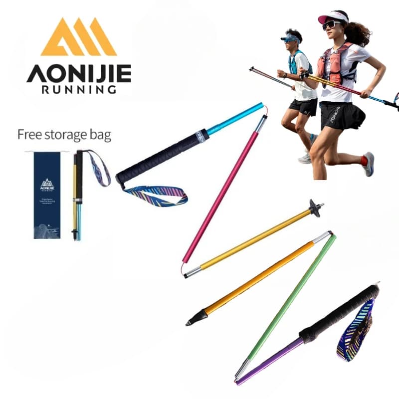 2 Pieces AONIJIE New Trekking Sticks Folding Fast Closure for Hiking 105cm 115cm for Heights from 155cm to 175cm