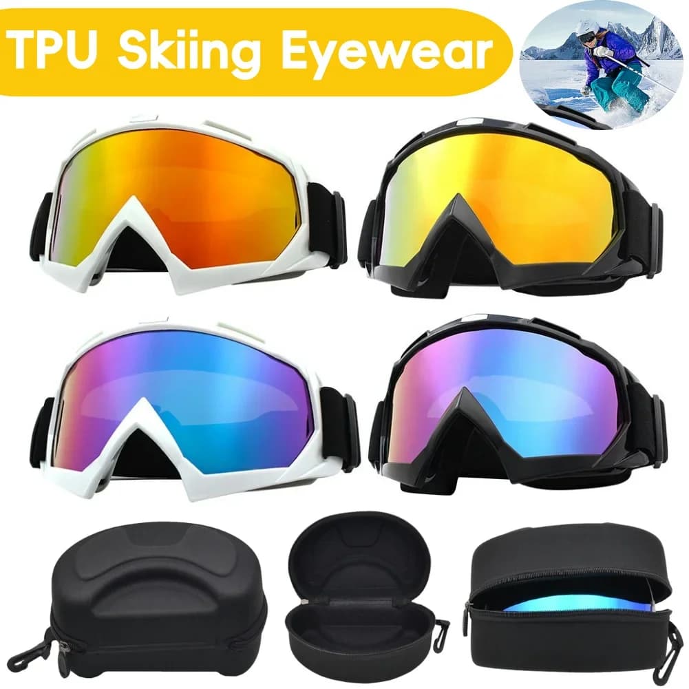 Occhiali da sci Antivento Ciclismo Occhiali da moto Occhiali protettivi antiappannamento invernali Snowboard Maschera da sci Occhiali da sole tattici