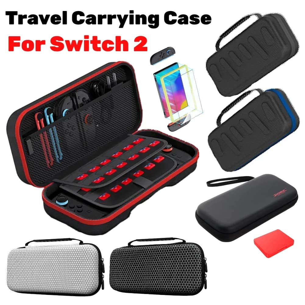 Custodia Slimline per NS2 per Console Switch 2, Borsa Portatile Rigida per il Trasporto e Protezione, Custodia da Viaggio e Pellicola Protettiva per Schermo