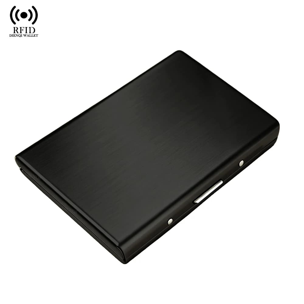 Porta carte di credito Rfid Porta carte di visita bancaria sottile in metallo Portafogli bifold Portafoglio maschile Portafoglio corto Scelta Valet Billetera Hombre