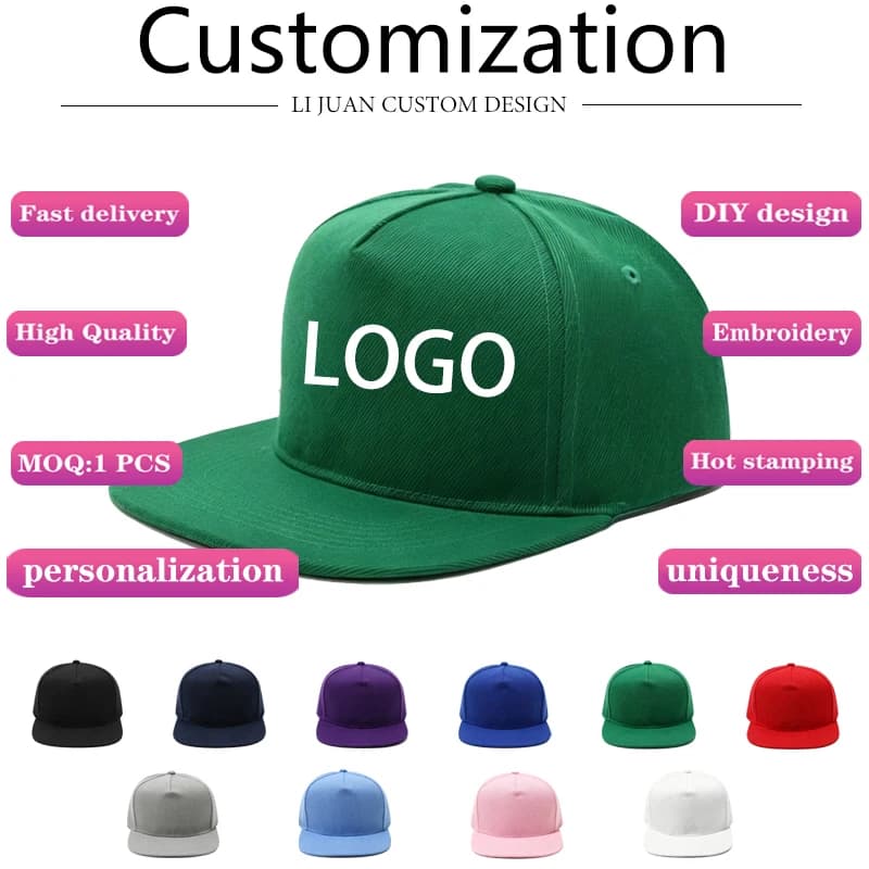 Customized Baseball Cap Suitable for Both Men and Women DIY Flat Edge Hip-hop Hat with Embroidery or Printing Options Available