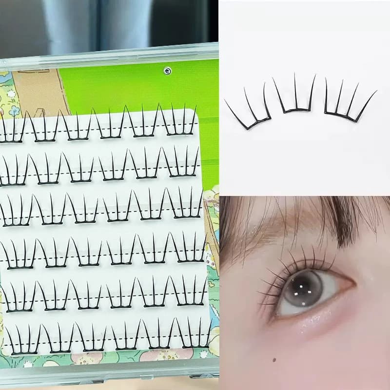 Fake glueless lashes for group Korean style girl with 36 bunches, natural and realistic C curling for everyday use, realistic eyelashes