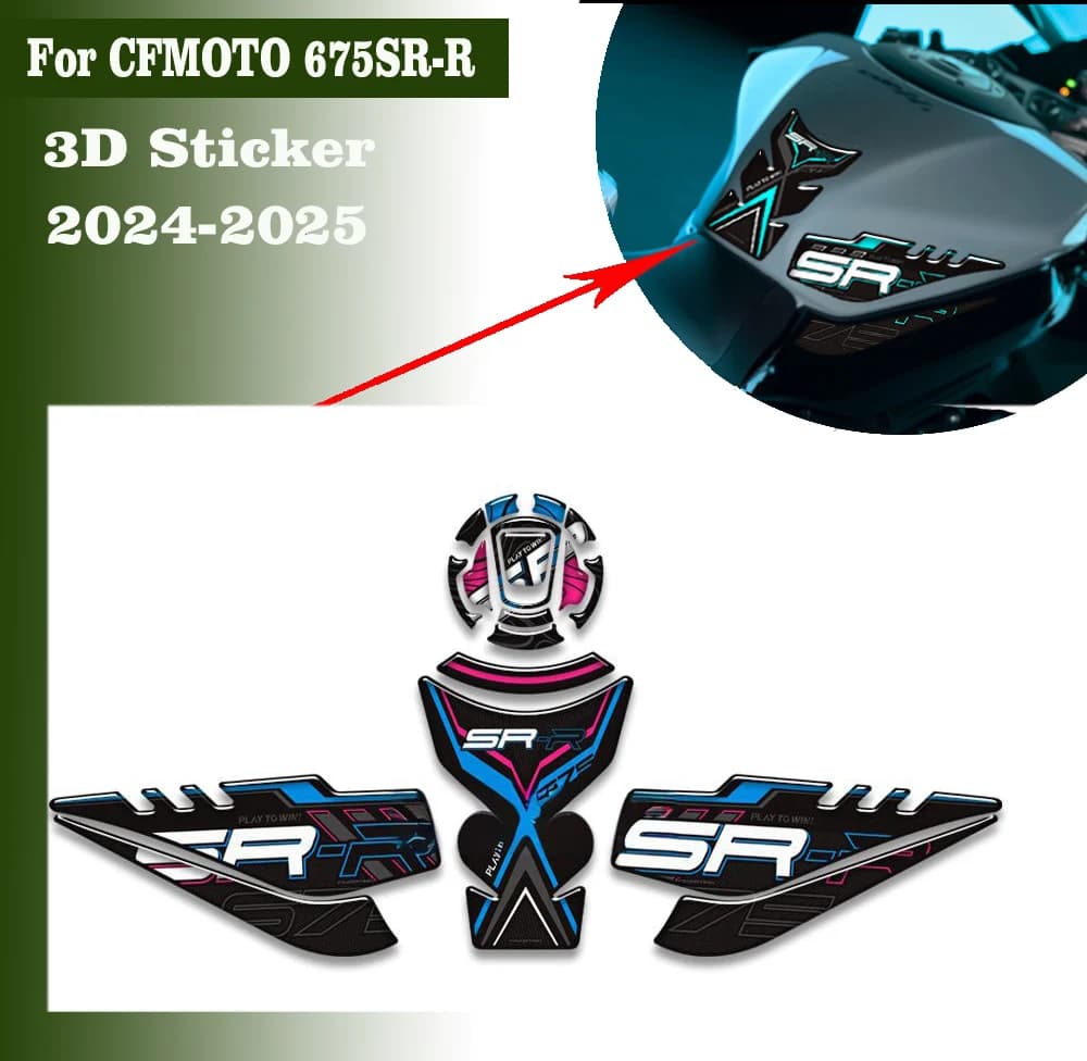 2024 2025 Per CFMOTO 675SR-R 675 SR R 675SR Moto Serbatoio Carburante Protezione Laterale Pad Ginocchio Grip Adesivi Accessori 675SRR
