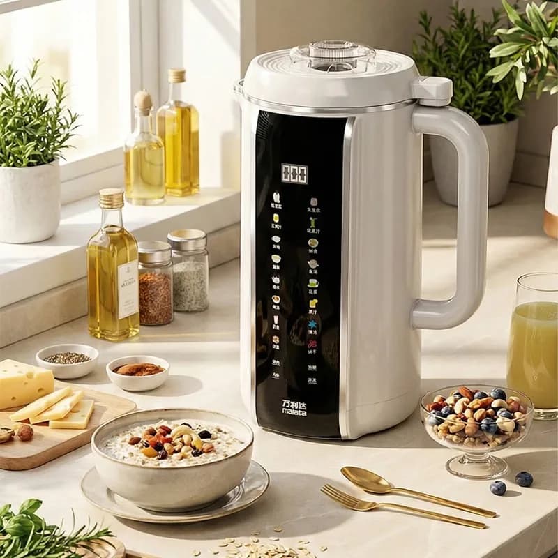 Silent Multifunction Blender for Domestic Use, Automatic Soy Milk Machine Without Residues, Self-cleaning, All in One