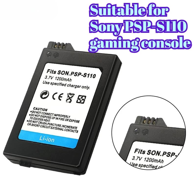 Batteria sostitutiva PSP-S110 da 1200 mAh per Sony PSP-1000 PSP-2000 PSP-3000 PSP Go Console di gioco portatile Tempo di gioco prolungato