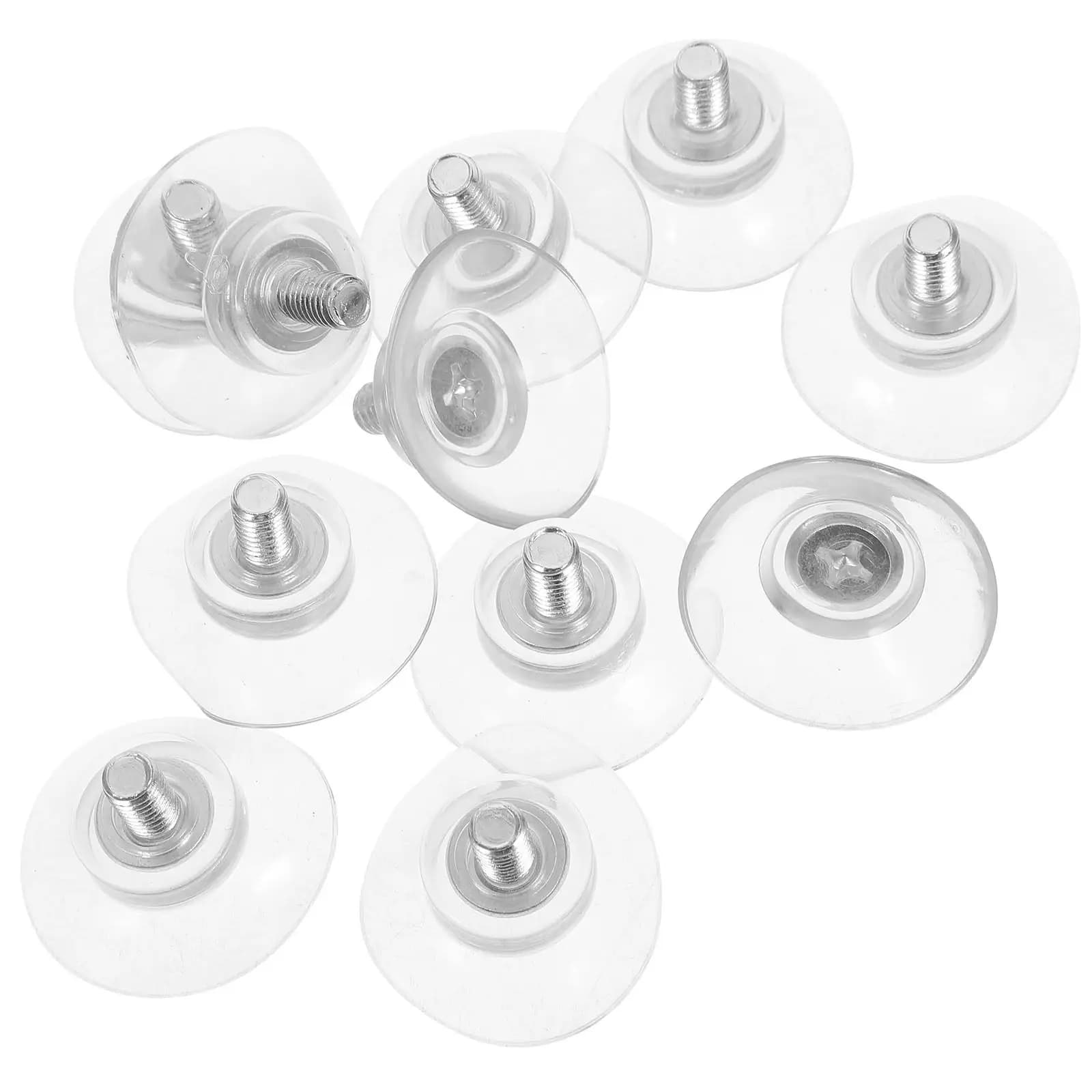 10 Pezzi Ventose Trasparenti in PVC Resistenti con Gancio a Vite per Vetro, Tavoli, Pareti Doccia, Bagno, Finestre
