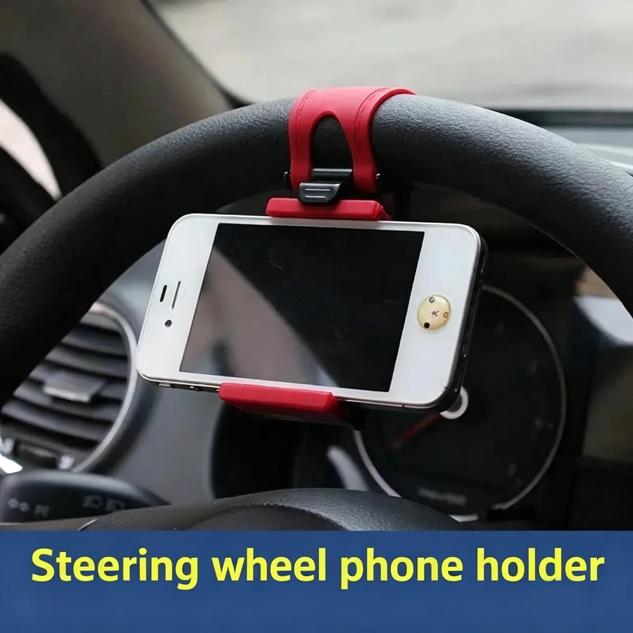 Supporto Universale per Telefono da Auto da Volante 360° ° Supporto per navigatore GPS con clip girevole per iPhone Samsung Xiaomi