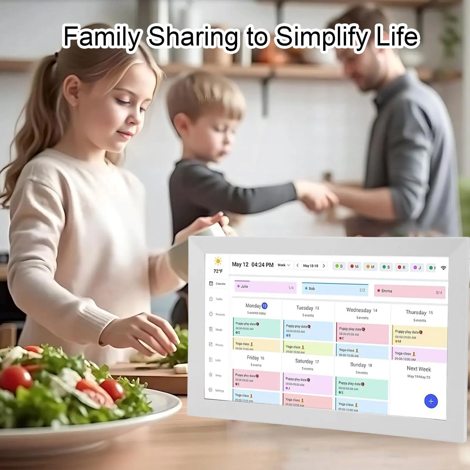 Calendario digitale intelligente WiFi da 15,6 pollici Touchscreen Display interattivo Cornice digitale Calendario Planner con APP per la famiglia
