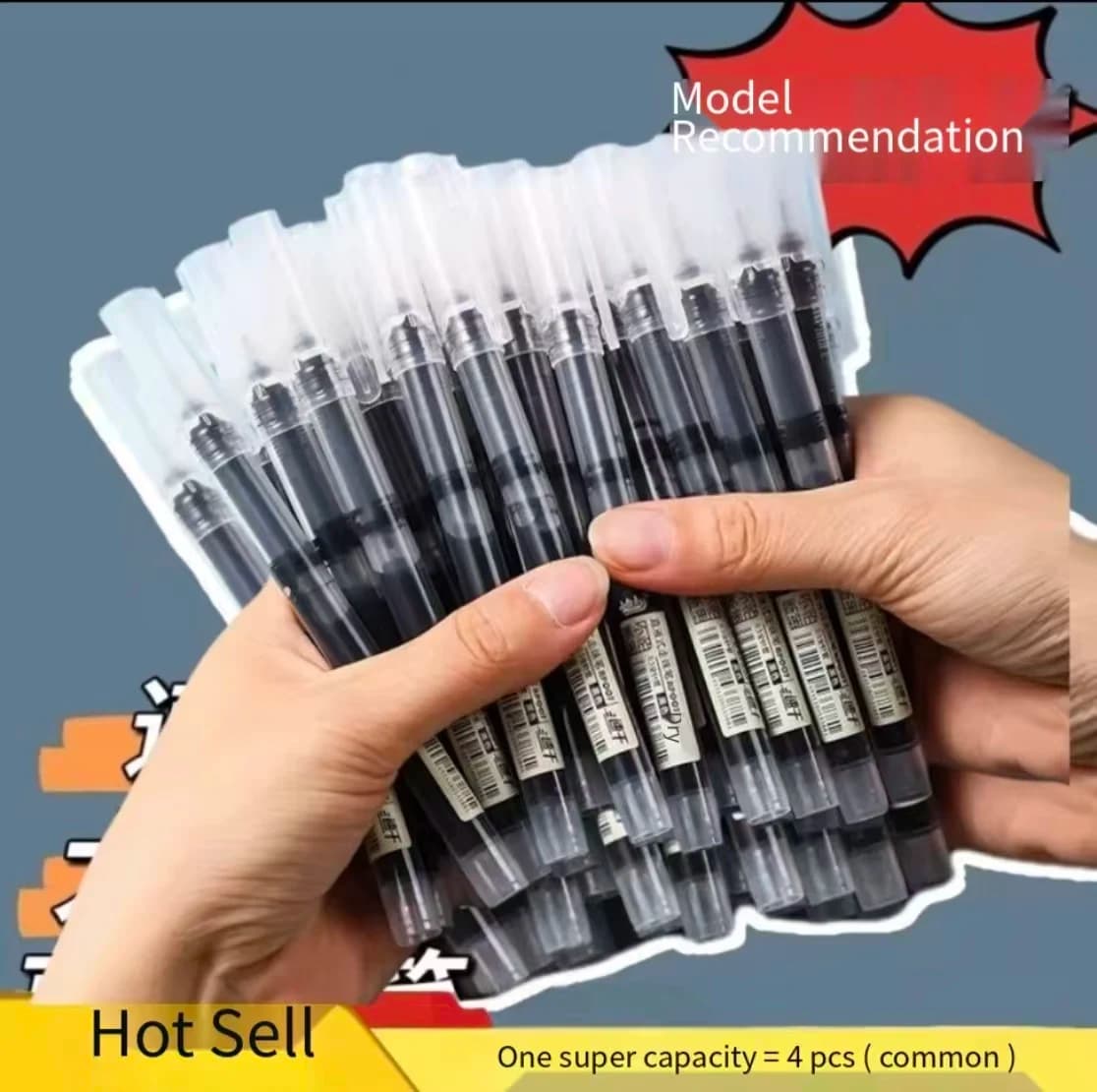 High Capacity Direct Rolling Gel Pen, 0.5mm Ultra Quick Drying, Long Lasting Smooth Writing Pen for Study Exam Office