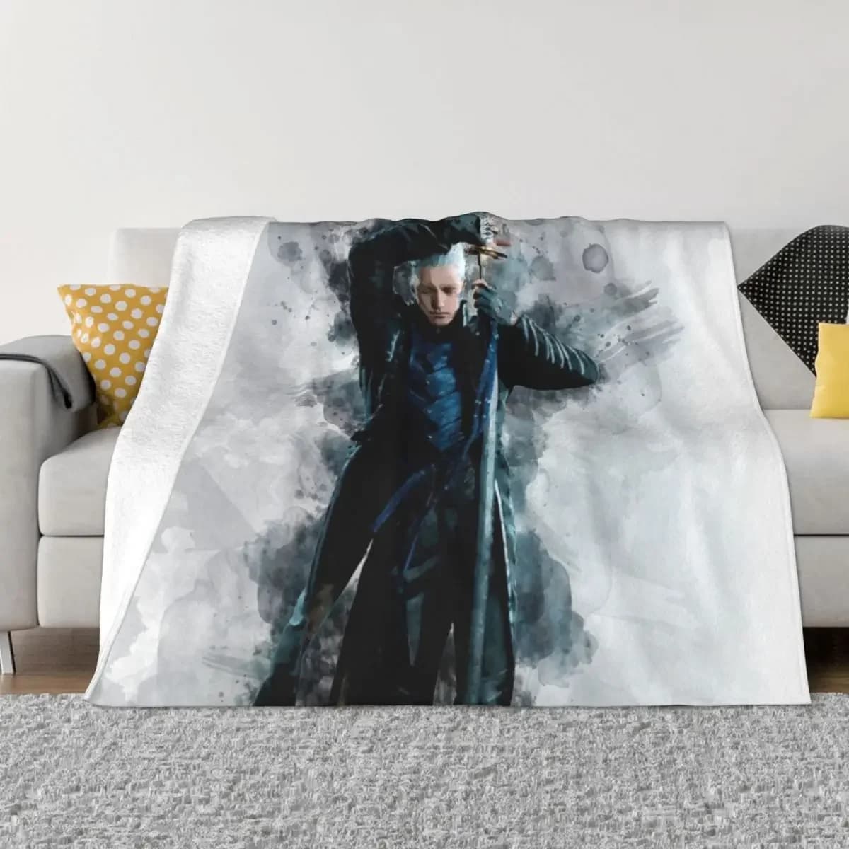 DMC - Vergil coperta da tiro ad acquerello regalo personalizzato coperte anime addensate di lusso