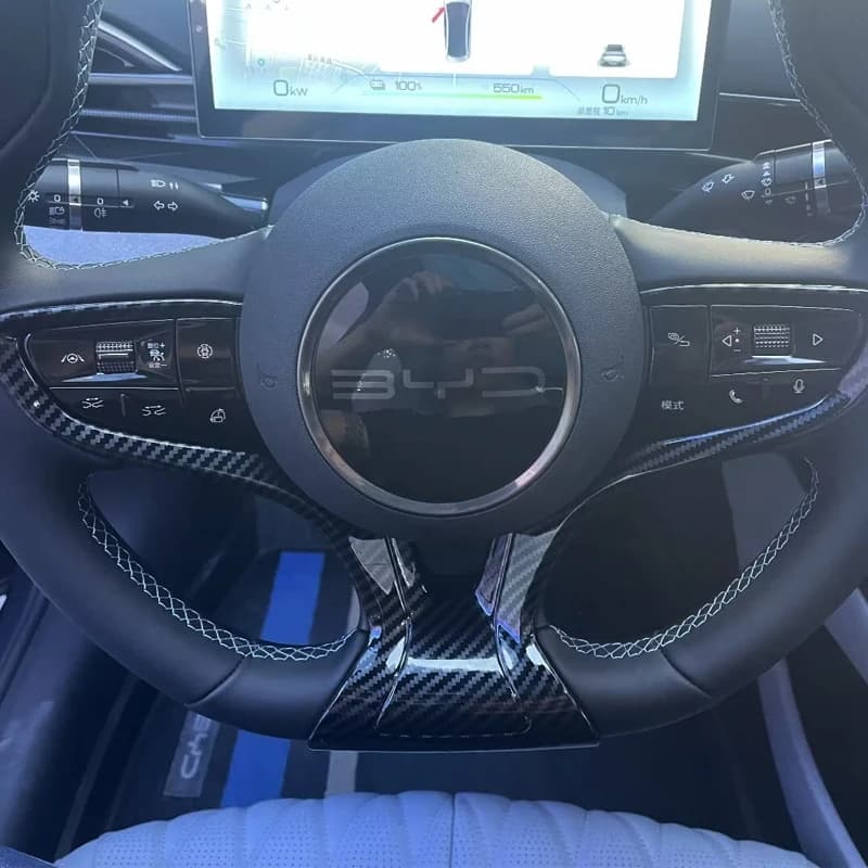 Per BYD Seal EV 2022 2023 ABS in fibra di carbonio Car coprivolante copertura Trim Sticker Decor Frame modifica accessori per auto
