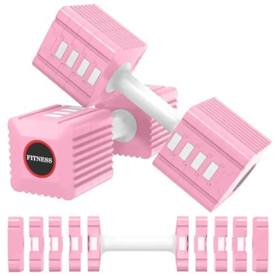 Set di manubri regolabili da 3,4 libbre/5,7 libbre/8 libbre/10,3 libbre/12,6 libbre ciascuno, set di pesi per le mani per donne/uomini, set di manubri regolabili