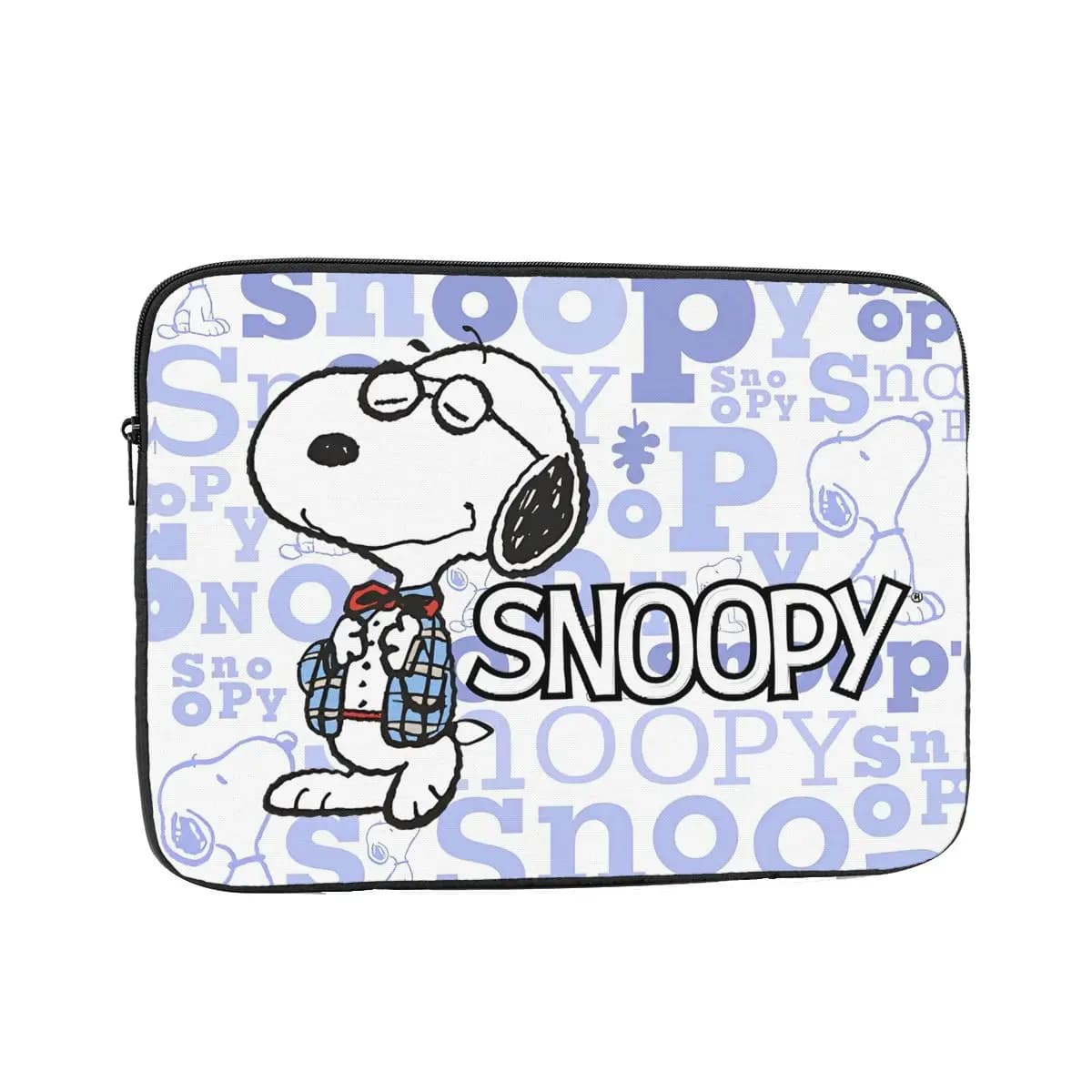 Custodia Protettiva per Laptop con Cerniera, Design Alfabetico Snoopy, per Computer da 12, 13, 15, 17 Pollici, Antiurto