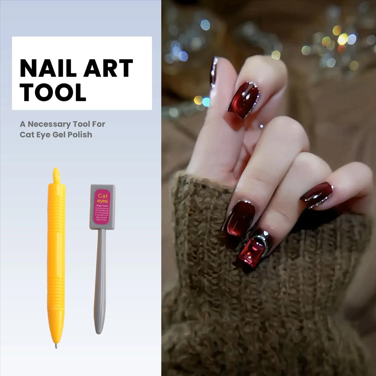 AAAL 11pcs/set Nail Art Tool Magnet Pen for DIY Magic 3D Magnetic Cats Eyes Polish UV Gel Polish