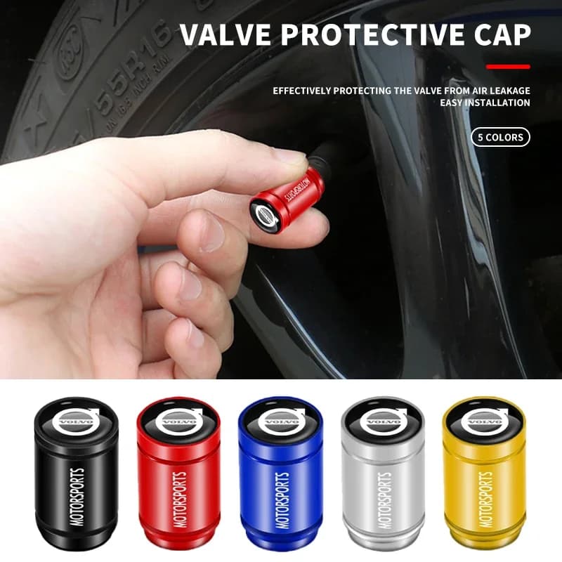 4 pcs of car tyre valves, waterproof and dustproof cover for Volvo T6 V90 V60 V40 XC90 S60 C30 XC60 V50 V70 S90 XC40 S80