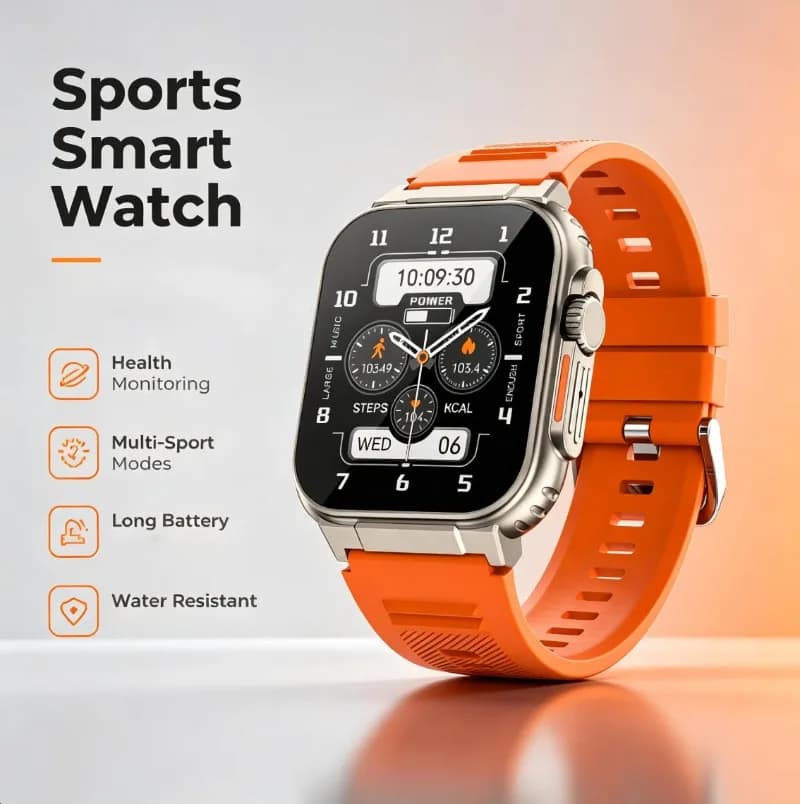 Unisex New Sports Smart Watch, Bluetooth Calling, Local Music Storage, Heart Rate & Blood Pressure Fitness Monitor Smartwatch