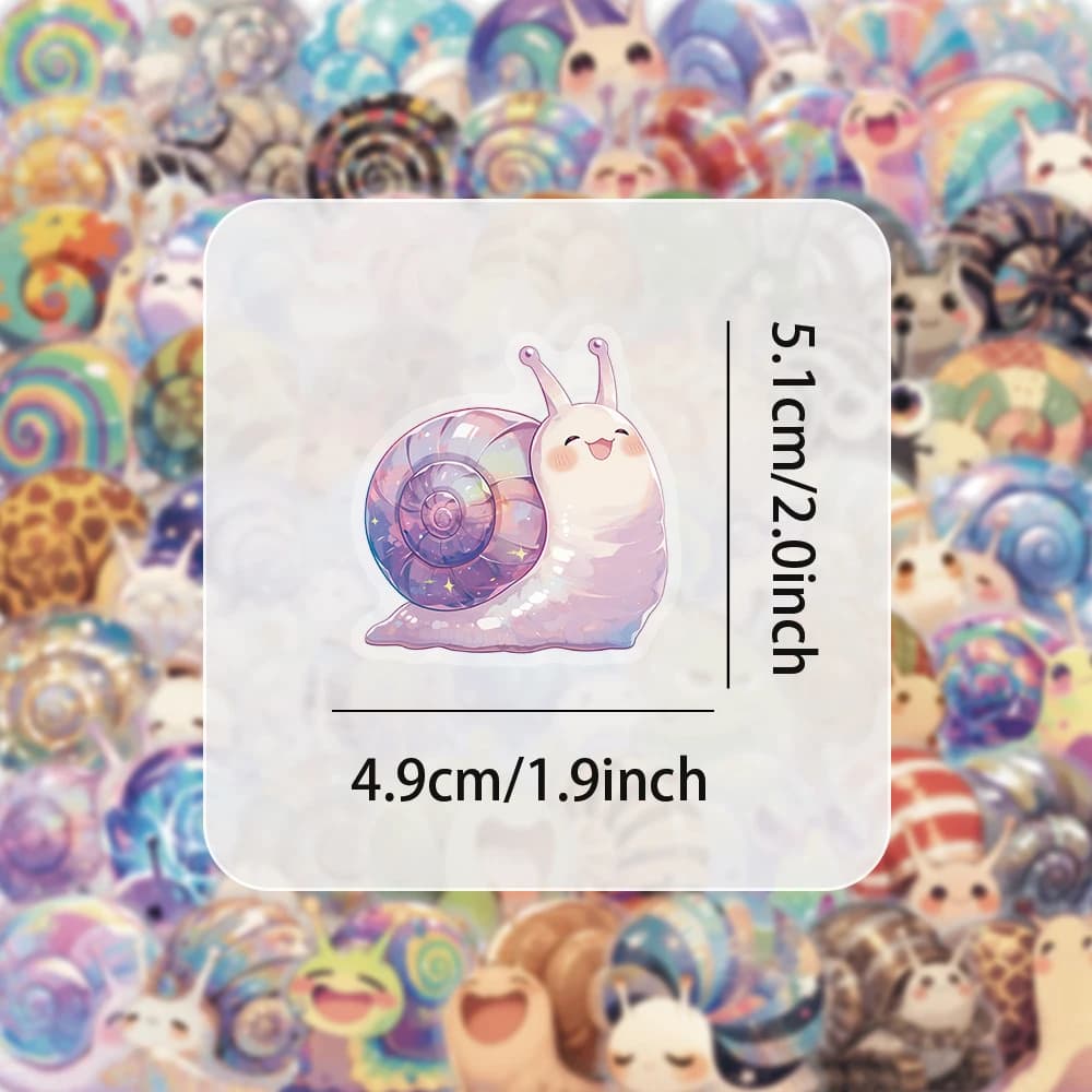 10/30/50pcs Colorful Snail Insect Stickers Cartoon Transparent Sticker DIY Stationery Phone Notebook Cute Graffiti Decals Pack