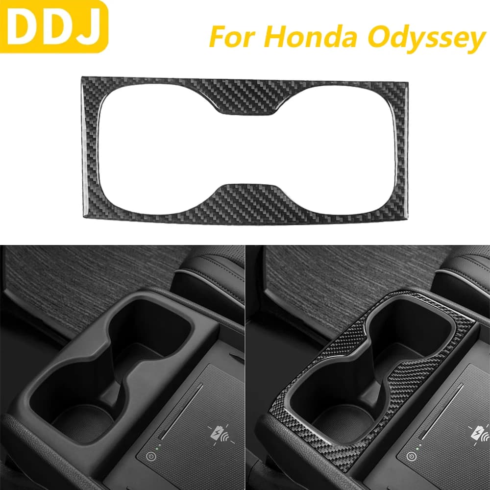 Per Honda Odyssey 2018-2025 Pannello portabicchieri anteriore in fibra di carbonio Rivestimento del pannello Accessori auto Decorazione interna Adesivo