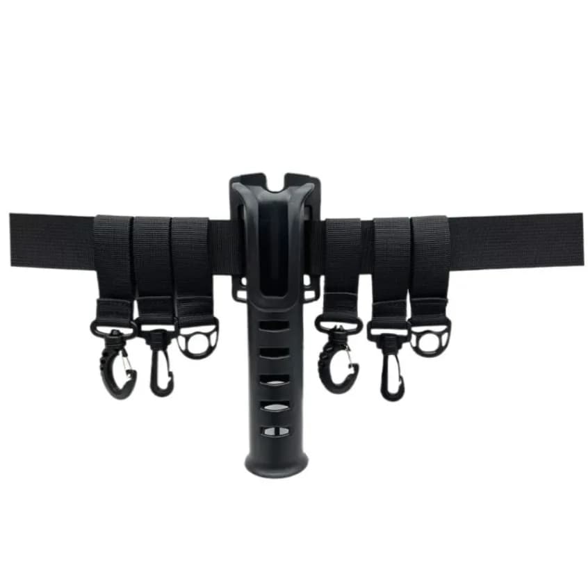 1Pcs Adjustable Wading Belts Fishing Waist Belt Rod Holder Lightweight Portable Fishing Pole Inserter with 6Pcs Removable Hooks