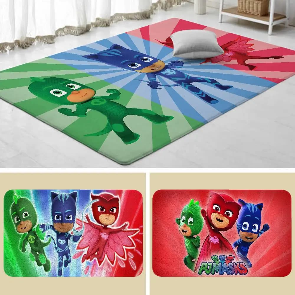 Tappeto antiscivolo per bagno con personaggi dei cartoni animati H-PJ-M-Masks, tappetino decorativo per la casa, tappetino per porta d'ingresso, tappetino antigraffio.