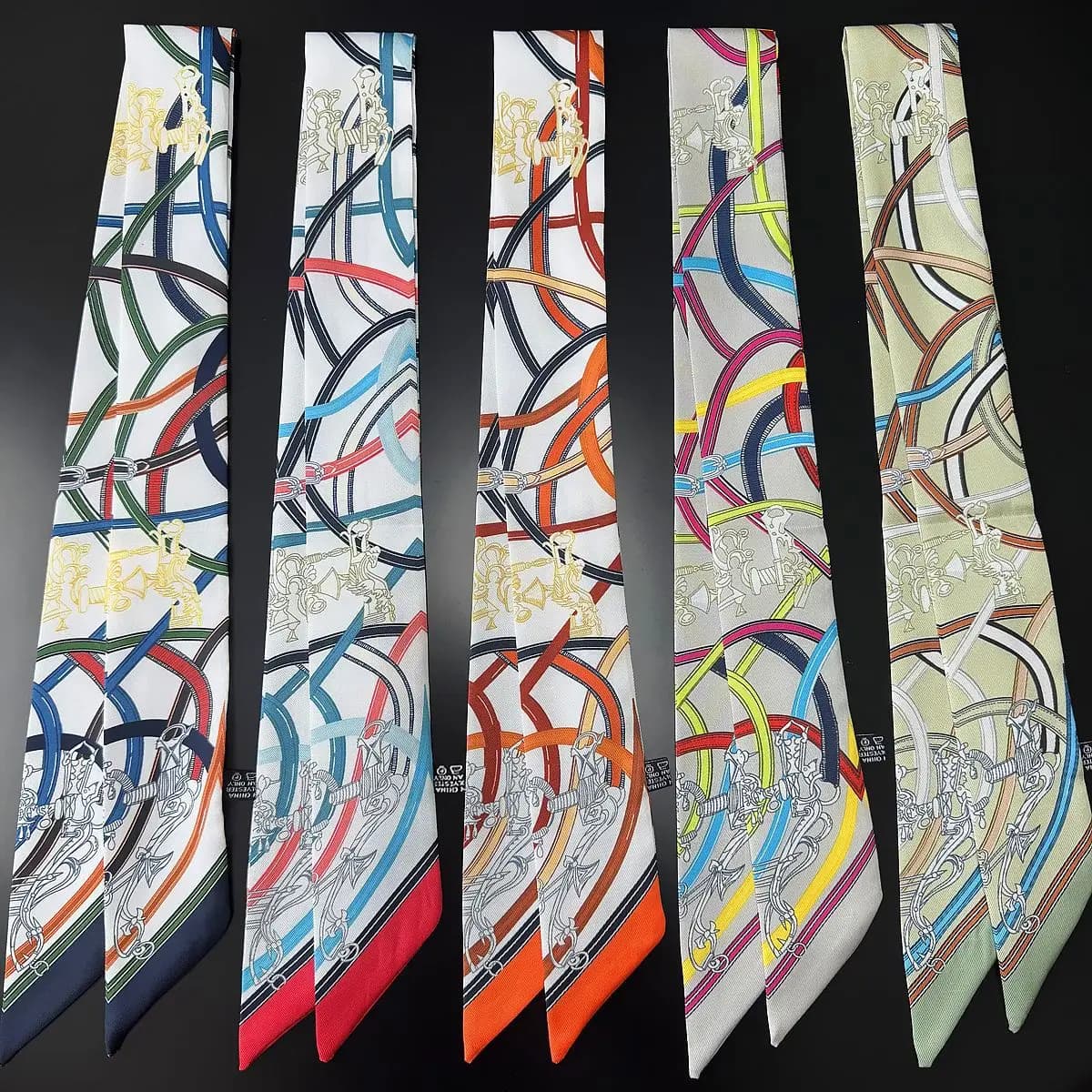 Versatile Women's Silk Scarf 2026: Twill Tape, Hand Tape Bag, Hairband, Geometric Print, Belt Chain, Small Scarf, Silk Scarf - Item of Great Success