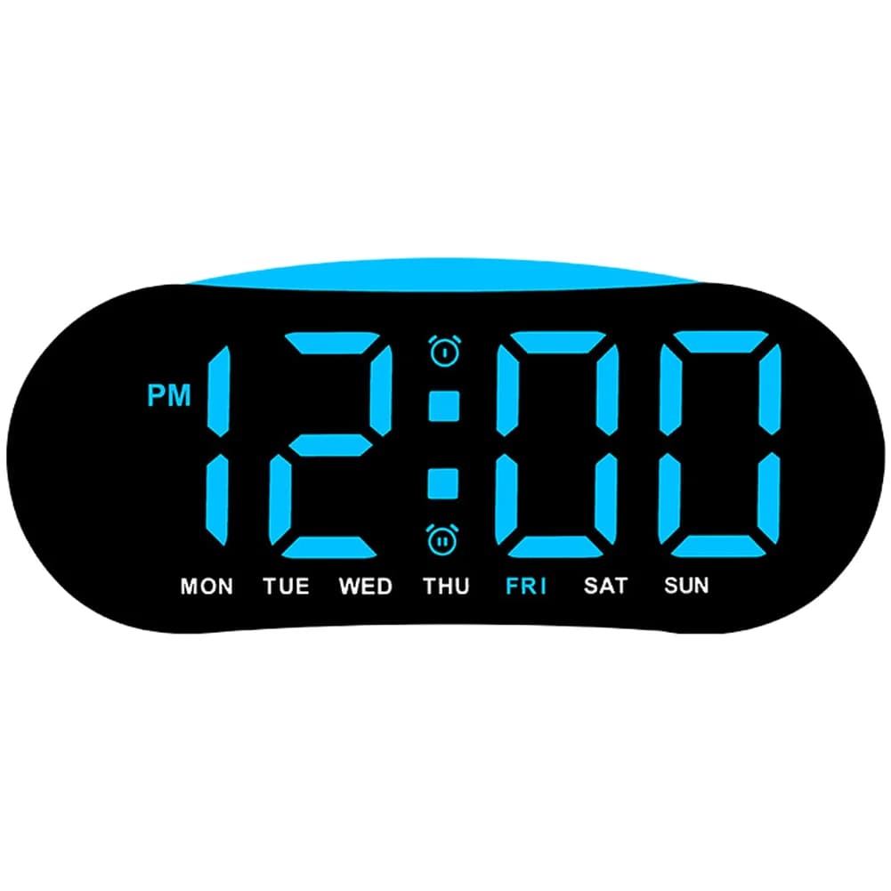 Sveglia Digitale LED Moderna con Display Giorno e Data, Opzioni Multifunzione, Grande Orologio da Parete Digitale con Visualizzazione Temperatura, Data e Settimana
