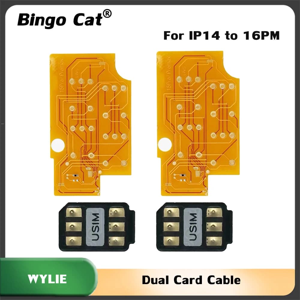 WYLIE ‮ uD ‬ al Card Ca ‮ lb ‬ e Per i ‮ hP ‬ uno 16 15 ‮ rP ‬ o/15 ‮ rP ‬ o 16Pro Max eSim Converti in SIM Doppio slot per scheda nascosta Vassoio cambio Flex