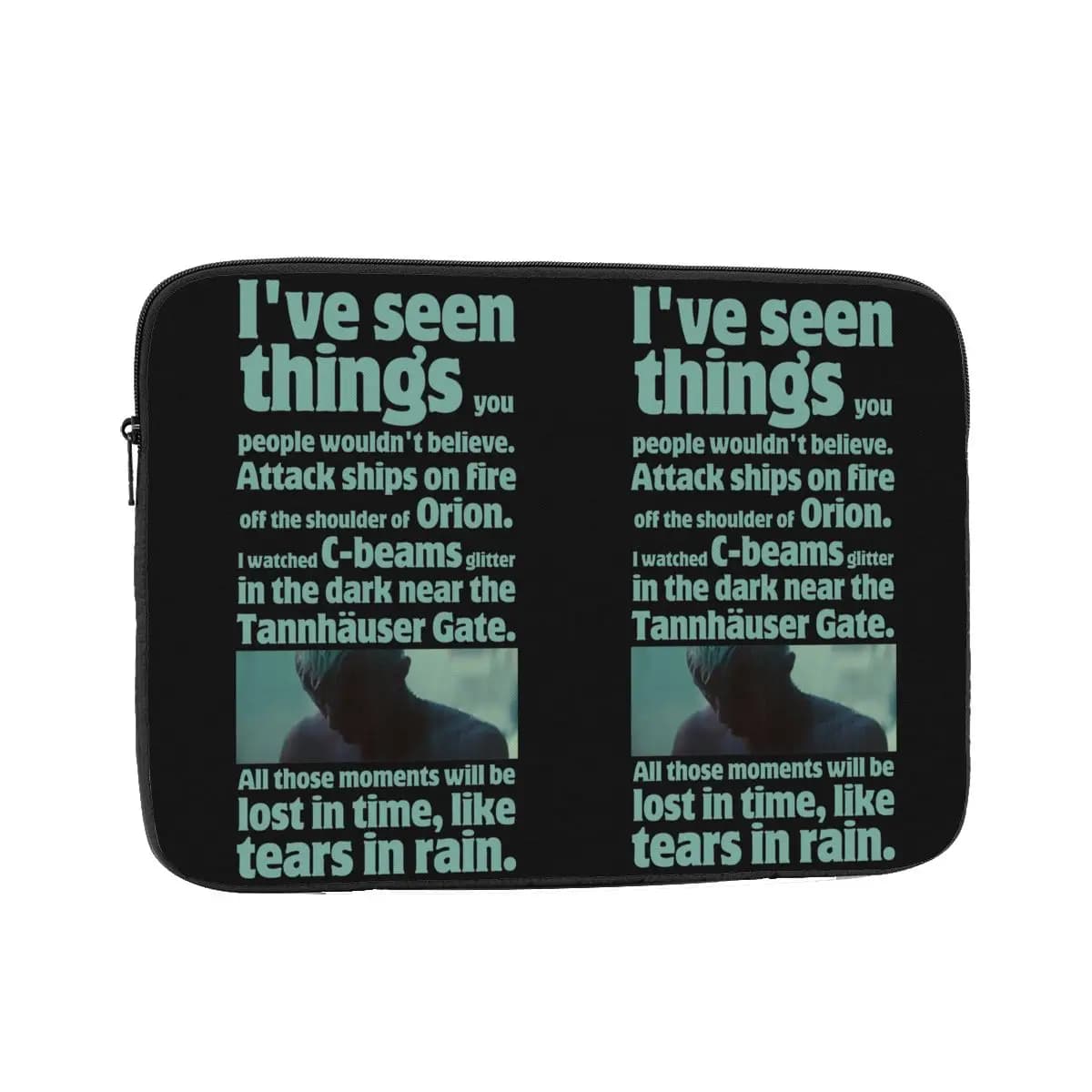 Custodia antiurto uomo donna come lacrime in pioggia Blade Runner citazione grafica borsa per laptop manica per notebook borsa di copertura