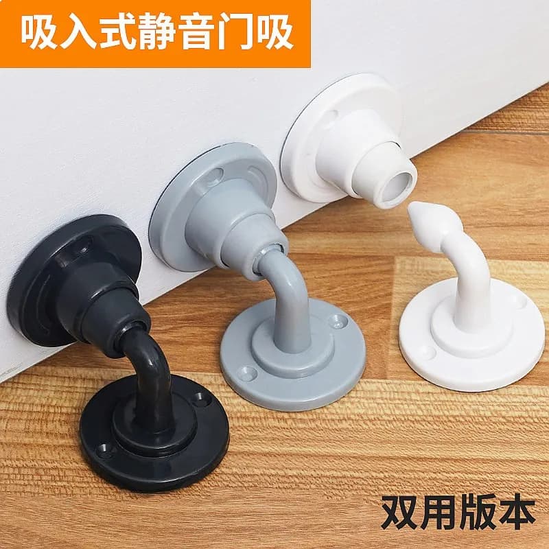 Door Stopper No Drill Silicone Anti-Collision Rubber Door Holder Quiet Door Catch for Home