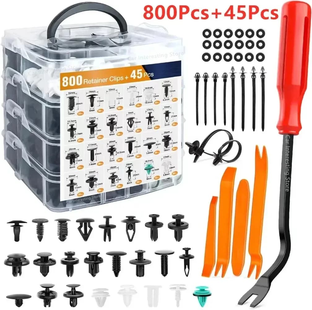 800 pcs-100 pcs Auto Kit Fissaggio Parafango Rivet Clips Plastic Auto Body Push Stop Spille Rivet Bumper Door Trim Panel Repair