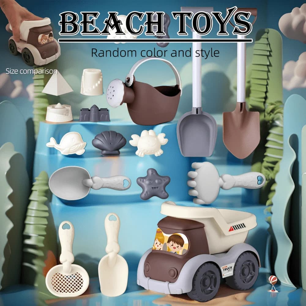 Set di giocattoli da spiaggia, attrezzi per giocare con la sabbia per bambini, giochi all'aperto con neve e acqua, pala per scavare nella sabbia, regalo di Natale, Ringraziamento, estate