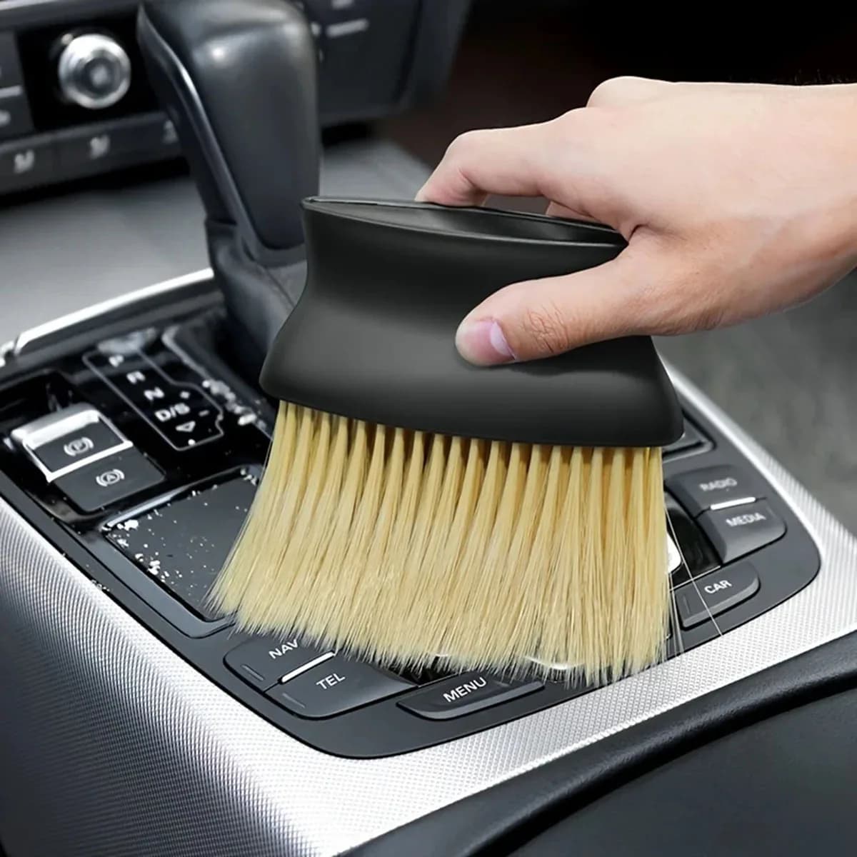 Spazzola per la rimozione della polvere per condizionatori d'aria, strumento per la pulizia dell'auto, spazzola morbida per la rimozione della polvere, accessori auto