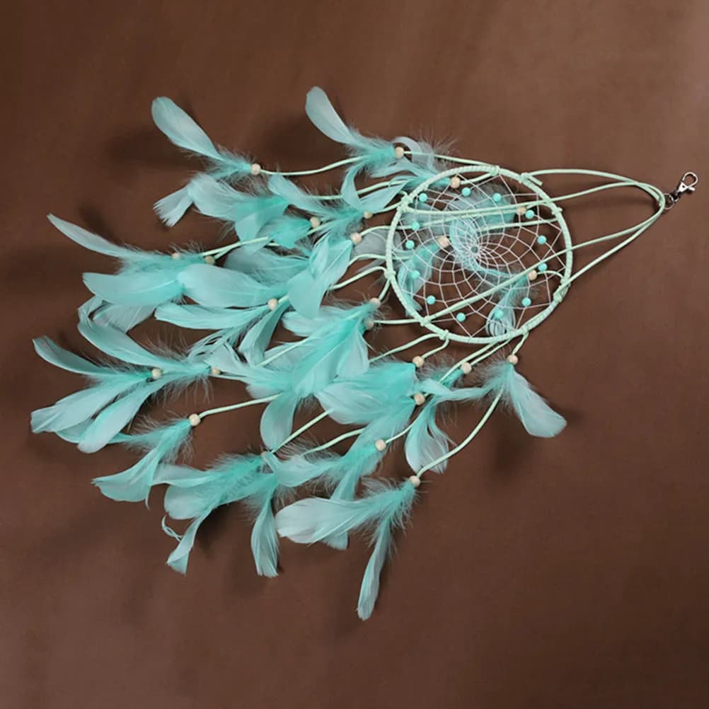 Dream Catcher Lantern with Light Green Creative Heart Dreamcatcher Pendant Decorative Hanging Wind Chime Festival