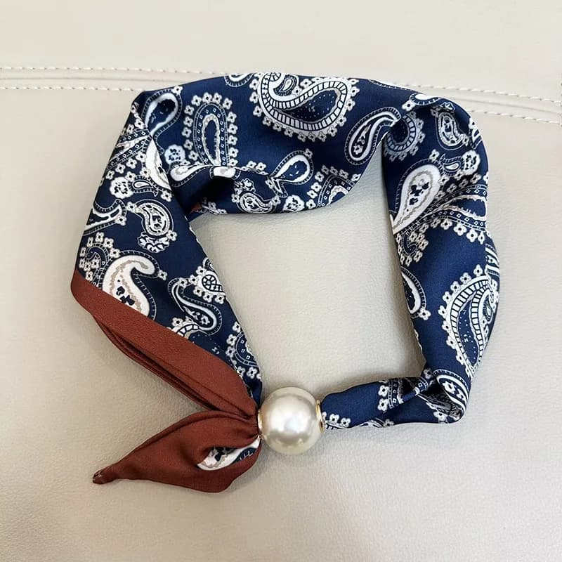 Elegante Sciarpa con Chiusura Magnetica a Coda di Perla, Nuova Collezione Estate 2025, Versatile, Traspirante, Accessorio Artistico alla Moda, Sciarpa Avvolgente per il Collo