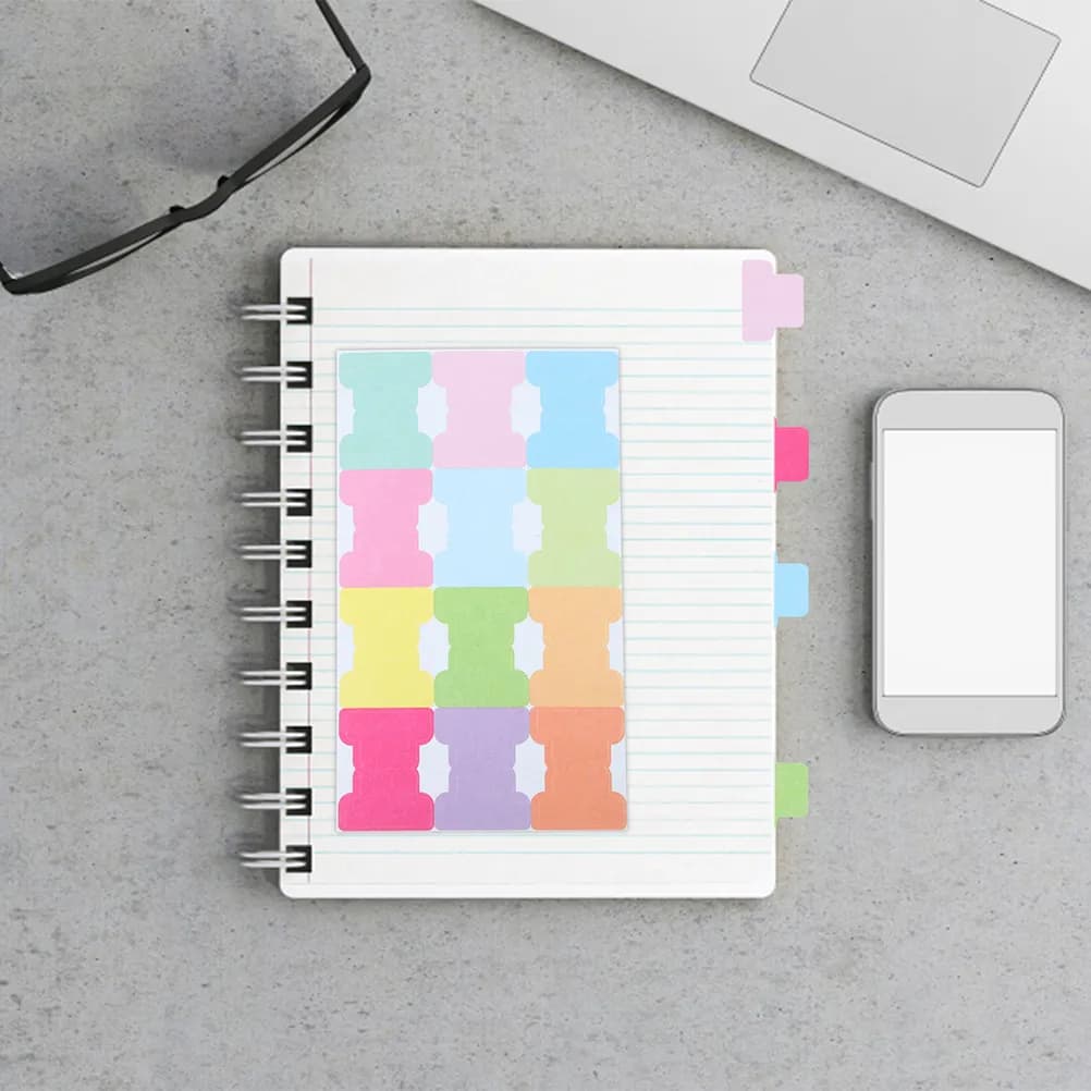 24 segnalibri colorati per quaderni, etichette resistenti agli strappi, scrivibili, indicizzatori, segnalibri per pagine mensili, forniture per ufficio e scuola