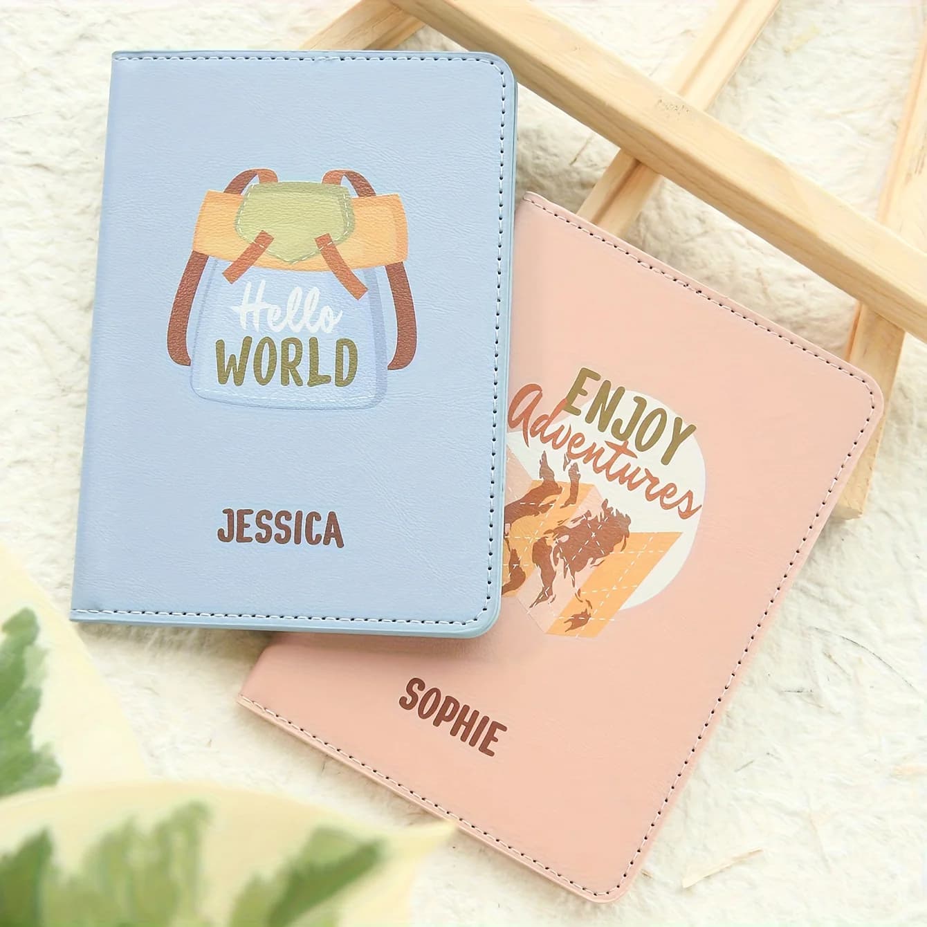 [Customization] 1pc Customized Name Camping Style Passport Cover Personalized Outdoors Monogram Passport Holder