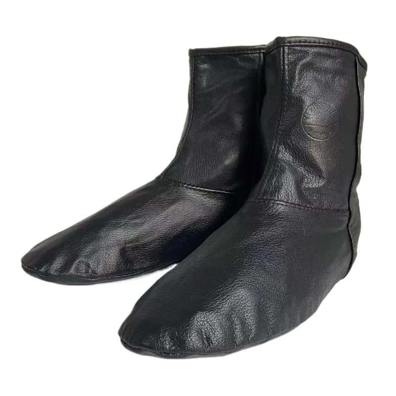 Thermal Sheepskin Leather Socks Soft Genuine Leather Muslim Prayer Khuff for Winter Warm Indoor Home Socks Unisex Prayer Shoes