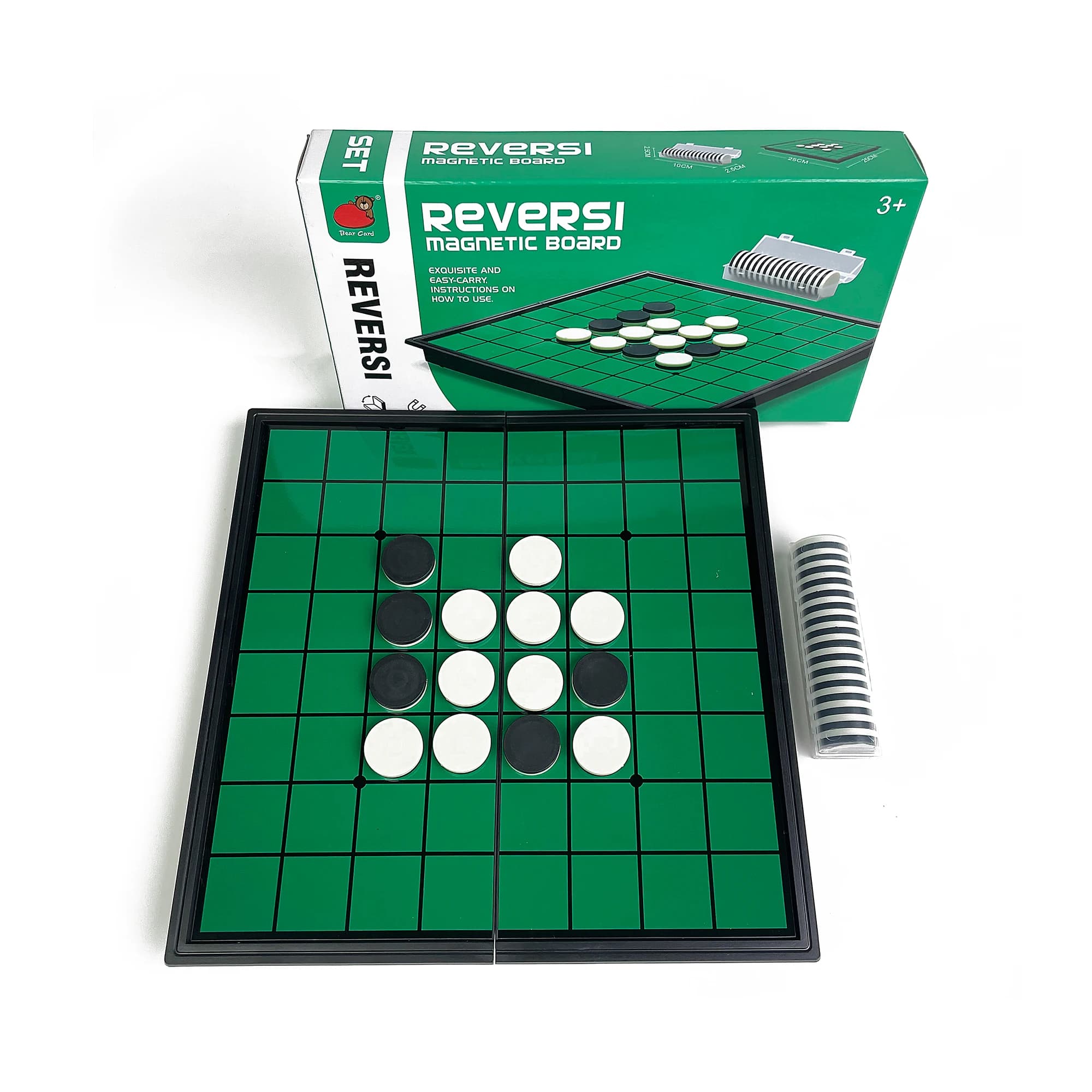 Gioco da Tavolo Magnetico Reversi 25x25 Pieghevole, Portatile, in Plastica, per Viaggi, Outdoor, Famiglia, Set Strategico Classico