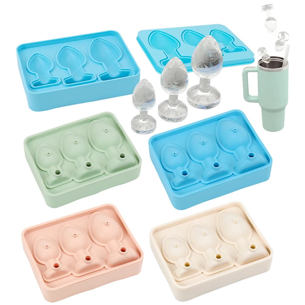 Stampi per Cubetti di Ghiaccio a Forma di Butt Plug in Silicone, Riutilizzabili e Divertenti per Raffreddare Cocktail